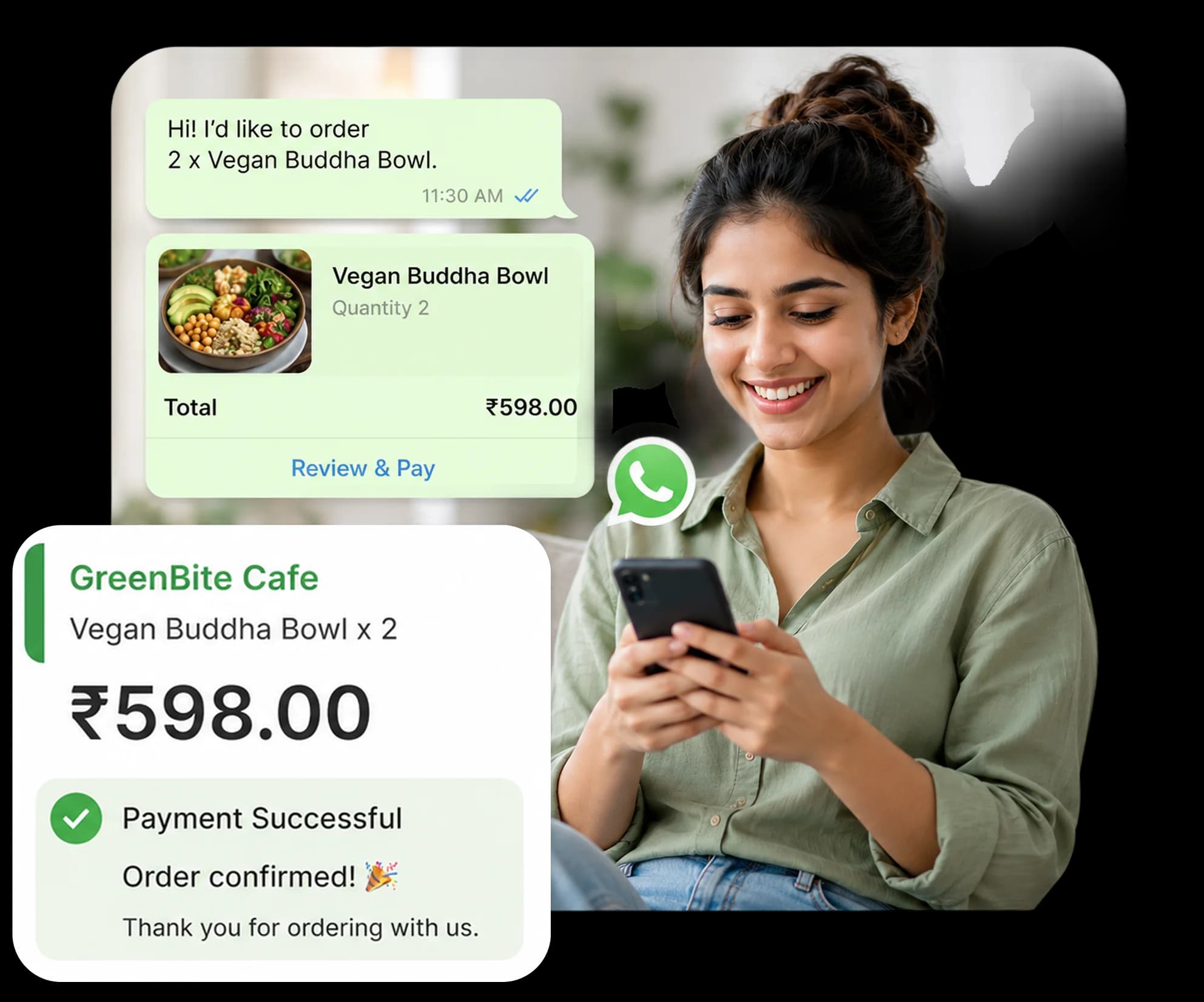 Collecting a payment inside a WhatsApp conversation