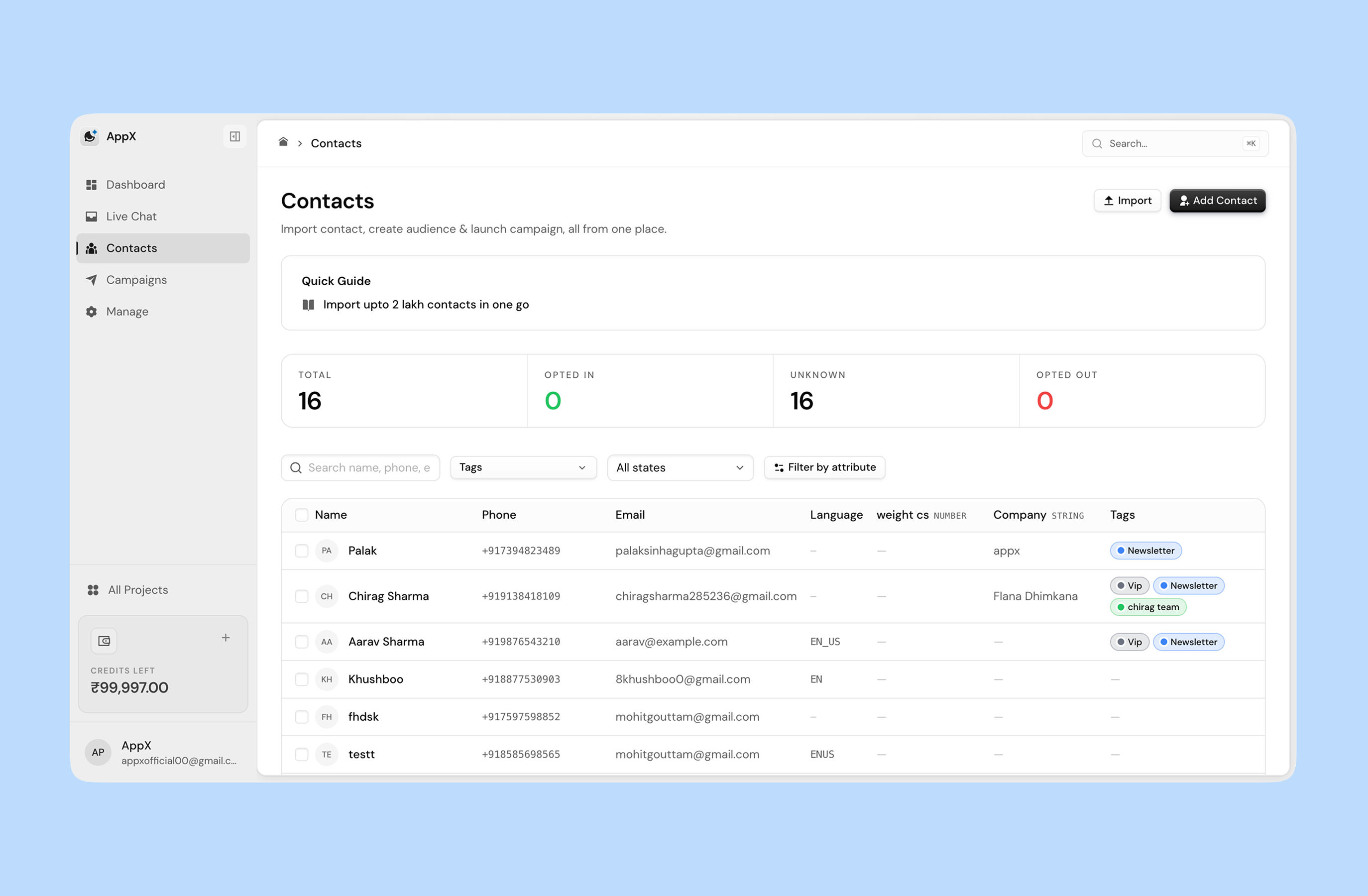 No-code chatbot flow builder with a WhatsApp preview
