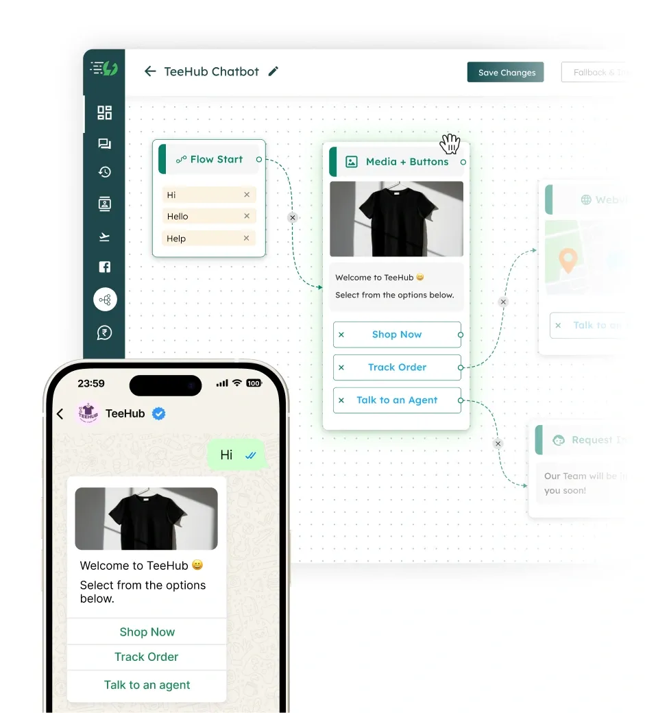 AI-enabled no-code chatbot builder